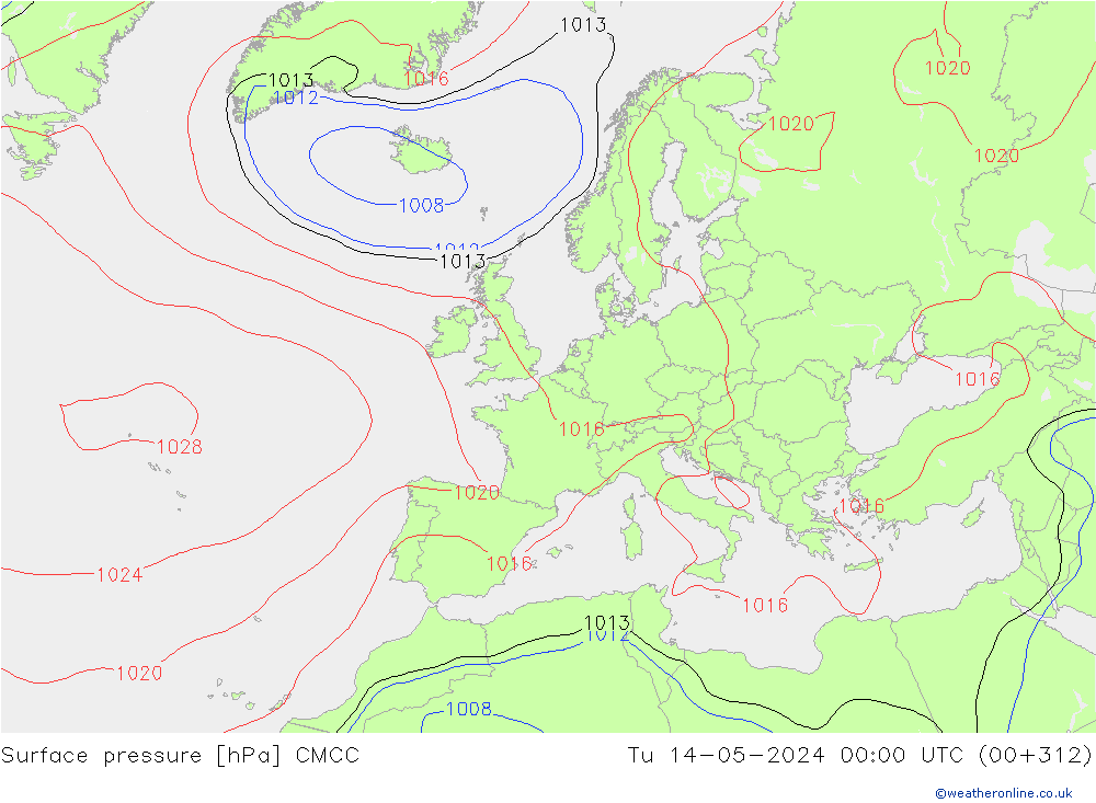 Bodendruck CMCC Di 14.05.2024 00 UTC