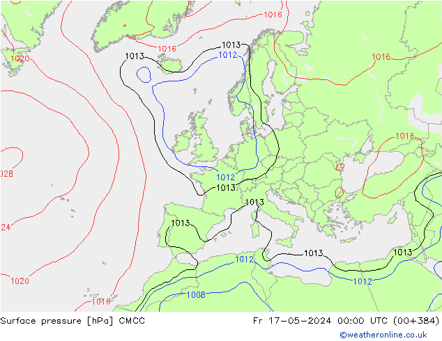 ciśnienie CMCC pt. 17.05.2024 00 UTC