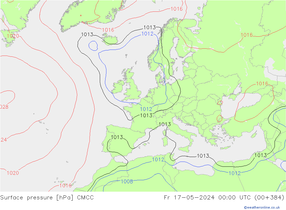pression de l'air CMCC ven 17.05.2024 00 UTC