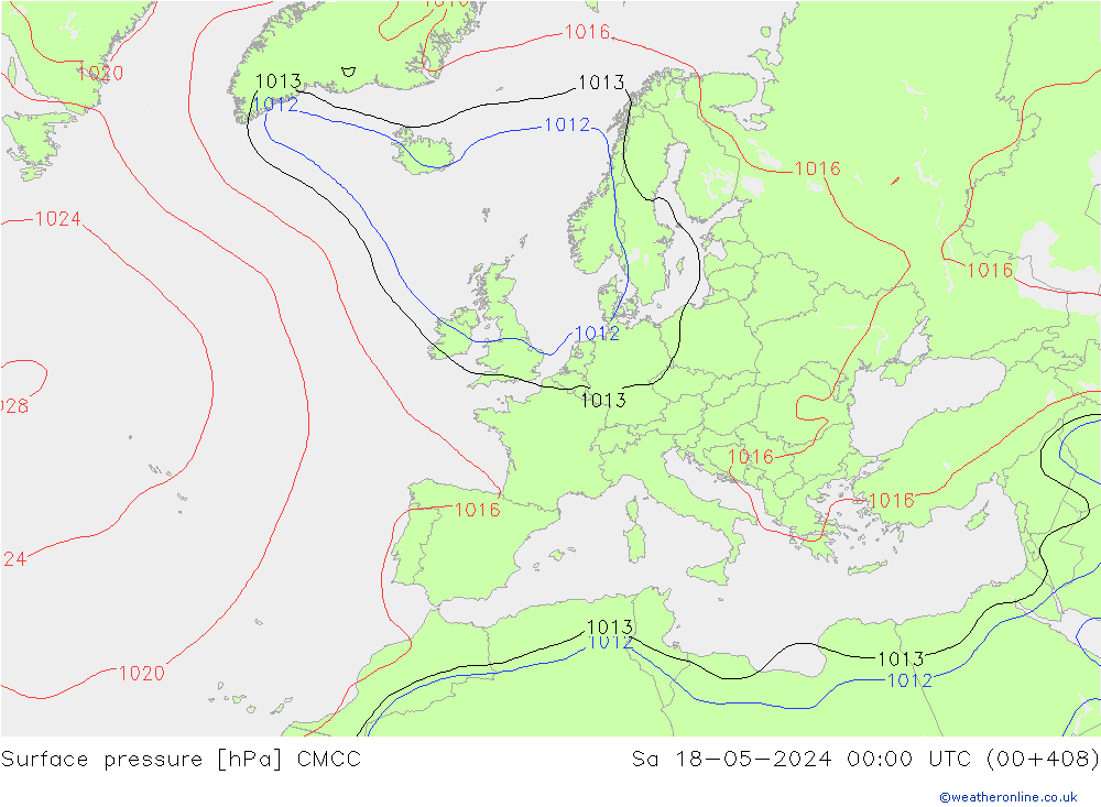 Atmosférický tlak CMCC So 18.05.2024 00 UTC