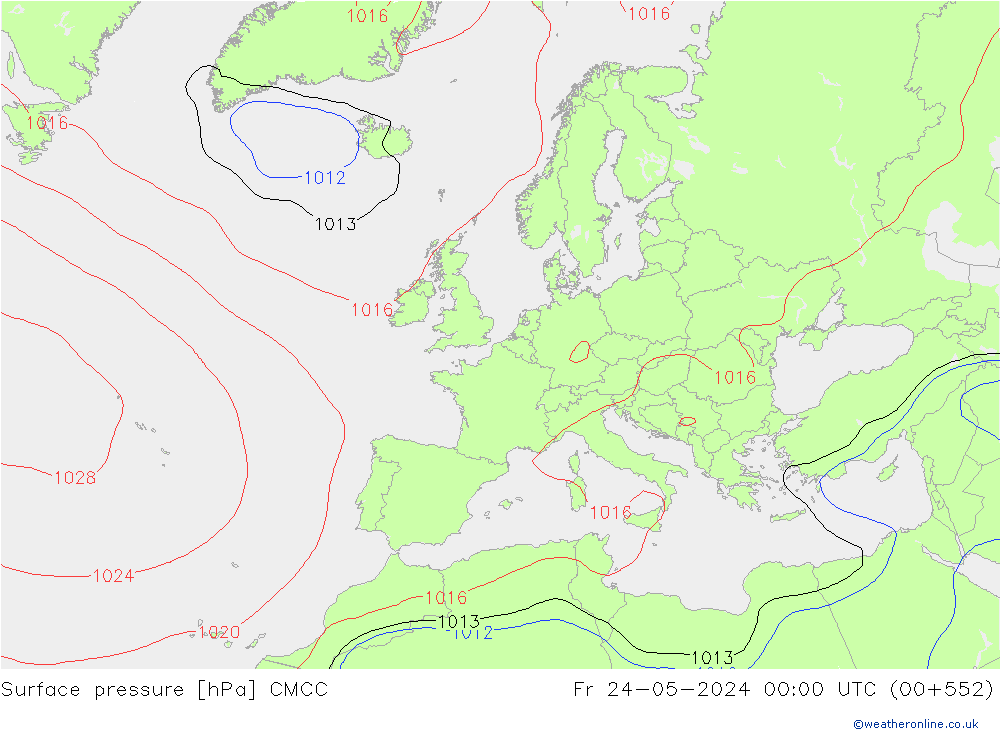 Surface pressure CMCC Fr 24.05.2024 00 UTC