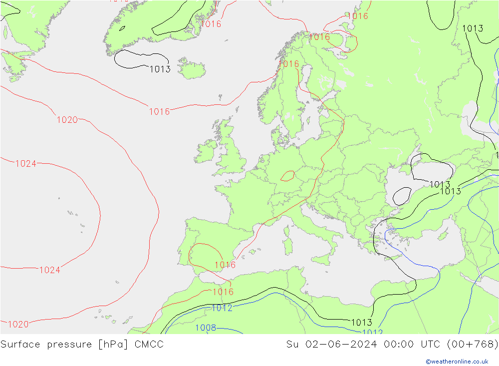 приземное давление CMCC Вс 02.06.2024 00 UTC