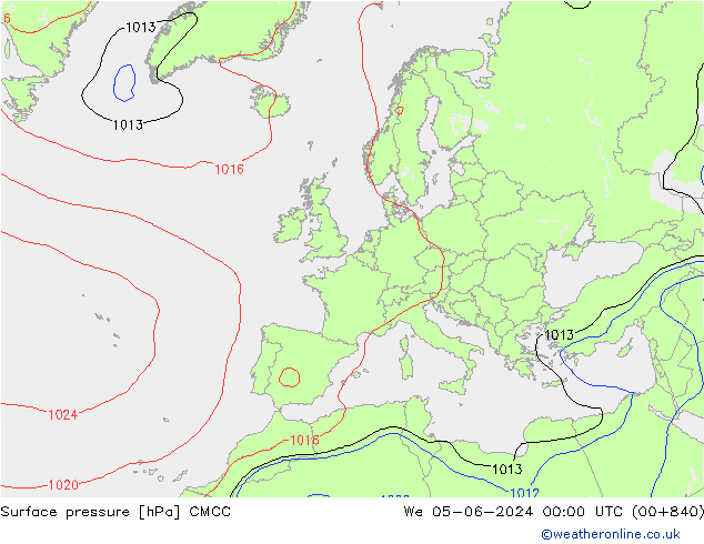 Luchtdruk (Grond) CMCC wo 05.06.2024 00 UTC