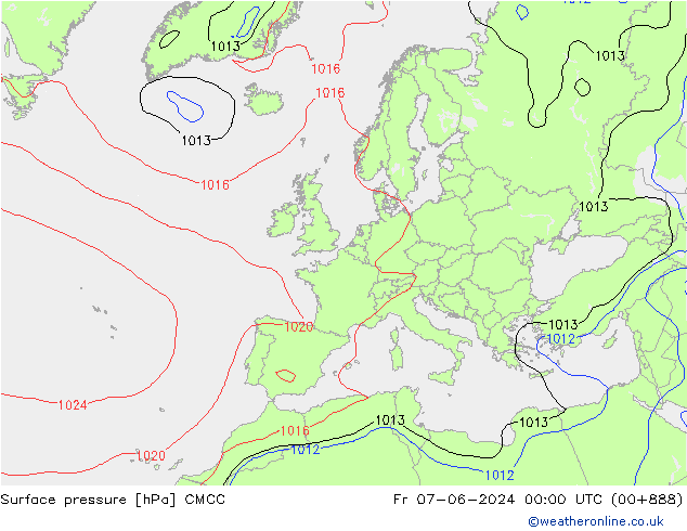 Surface pressure CMCC Fr 07.06.2024 00 UTC