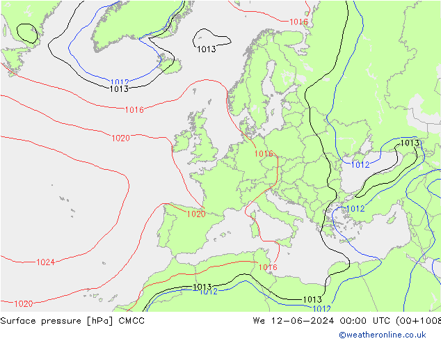 Luchtdruk (Grond) CMCC wo 12.06.2024 00 UTC