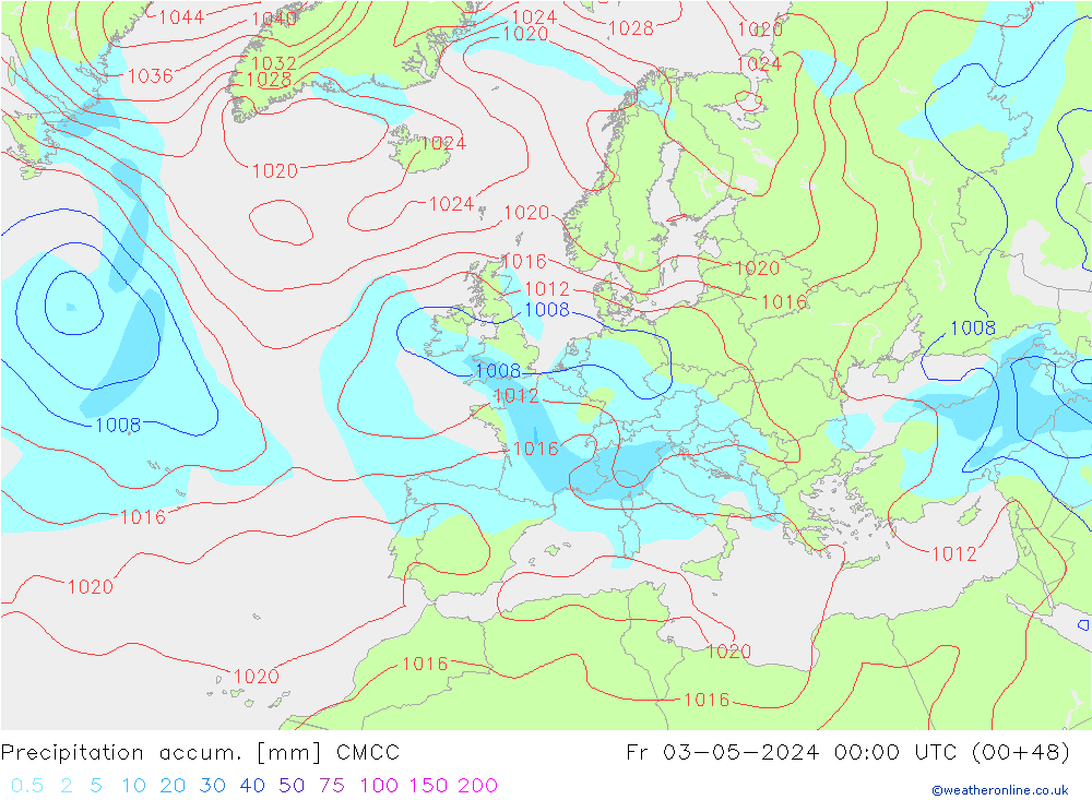 Nied. akkumuliert CMCC Fr 03.05.2024 00 UTC