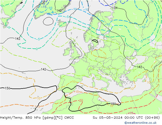 Height/Temp. 850 hPa CMCC So 05.05.2024 00 UTC