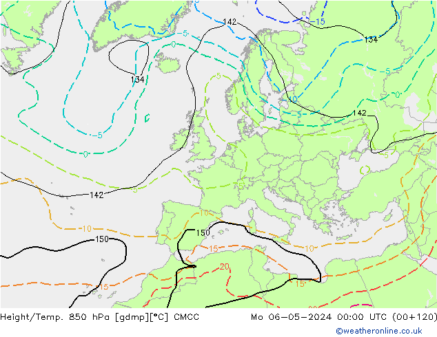 Height/Temp. 850 hPa CMCC Mo 06.05.2024 00 UTC