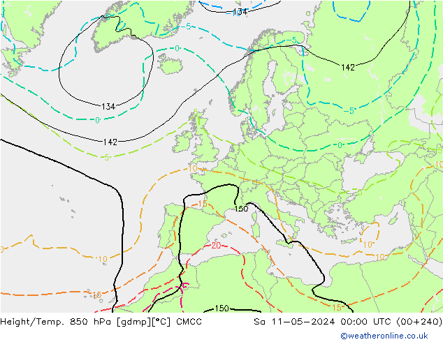 Hoogte/Temp. 850 hPa CMCC za 11.05.2024 00 UTC