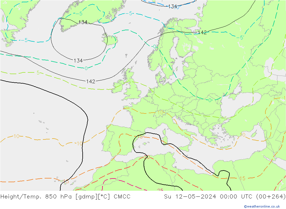 Height/Temp. 850 hPa CMCC Su 12.05.2024 00 UTC