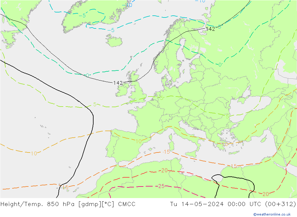 Height/Temp. 850 hPa CMCC Di 14.05.2024 00 UTC