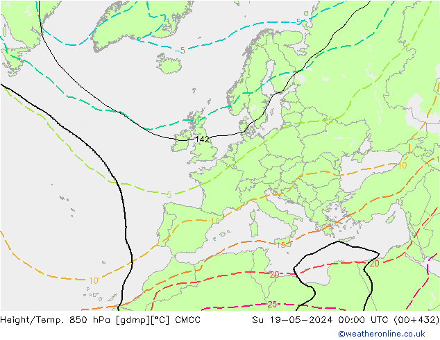 Géop./Temp. 850 hPa CMCC dim 19.05.2024 00 UTC