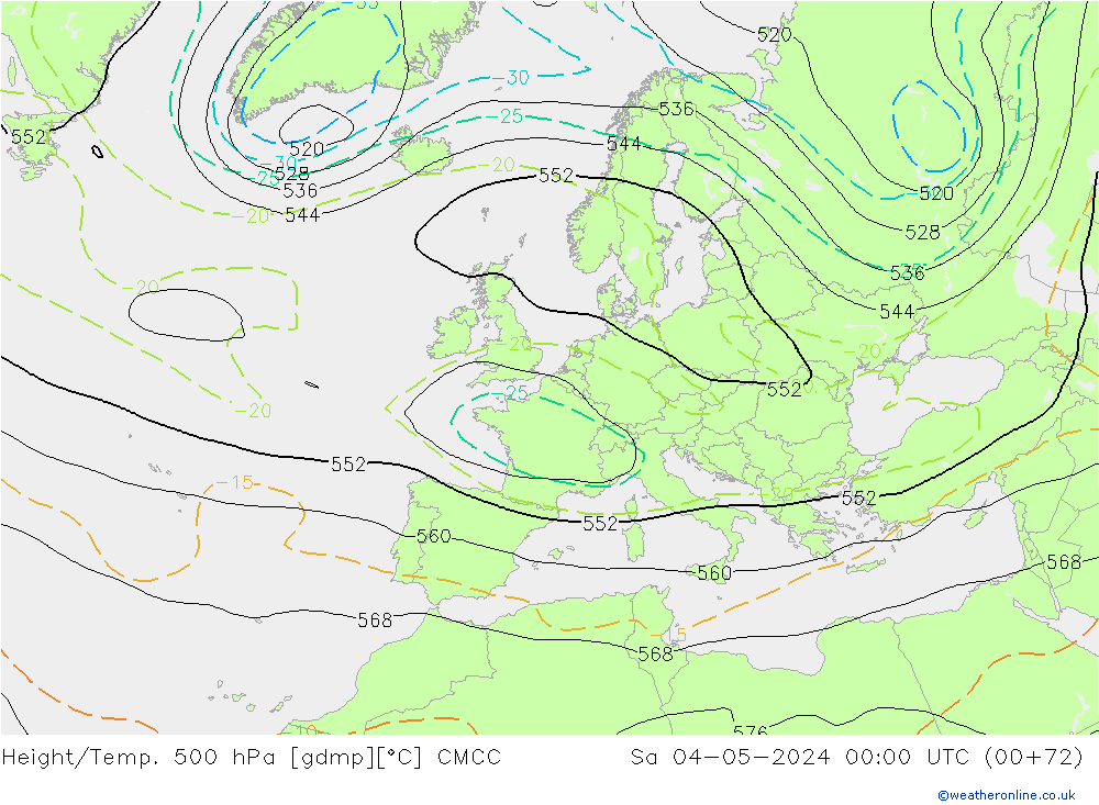 Height/Temp. 500 hPa CMCC  04.05.2024 00 UTC
