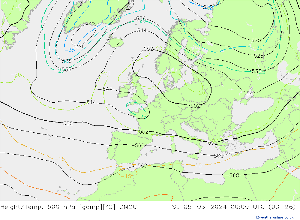 Géop./Temp. 500 hPa CMCC dim 05.05.2024 00 UTC