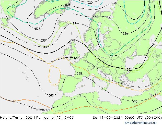 Hoogte/Temp. 500 hPa CMCC za 11.05.2024 00 UTC