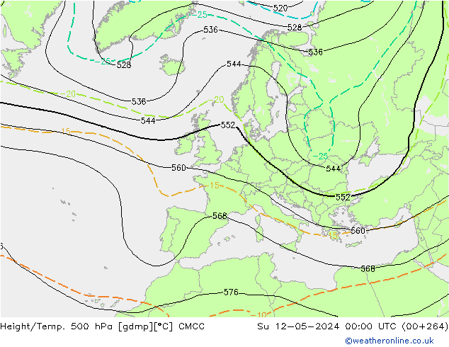 Height/Temp. 500 hPa CMCC nie. 12.05.2024 00 UTC