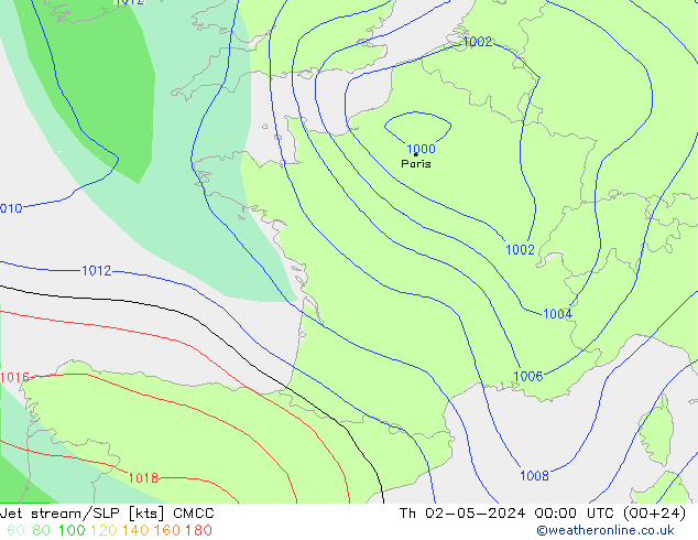 Polarjet/Bodendruck CMCC Do 02.05.2024 00 UTC