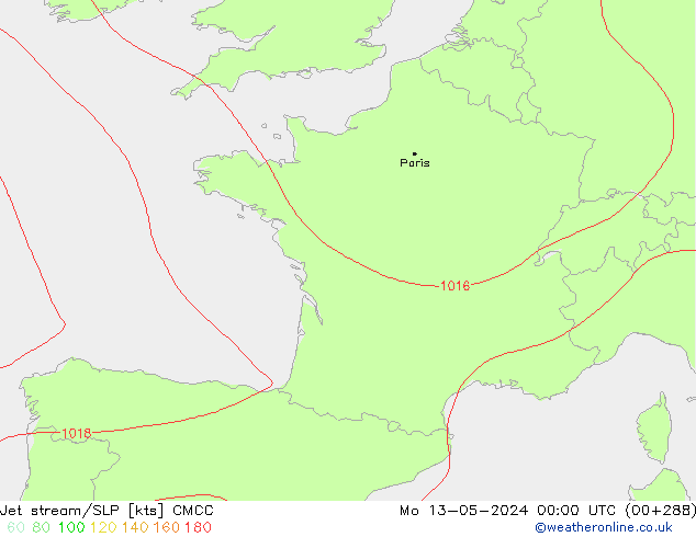 джет/приземное давление CMCC пн 13.05.2024 00 UTC