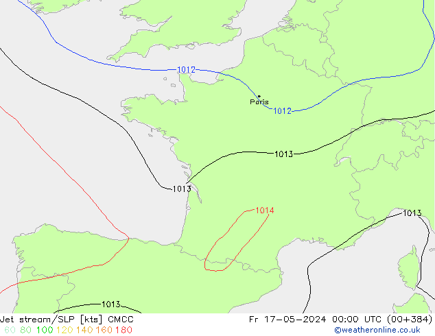 Jet stream/SLP CMCC Pá 17.05.2024 00 UTC