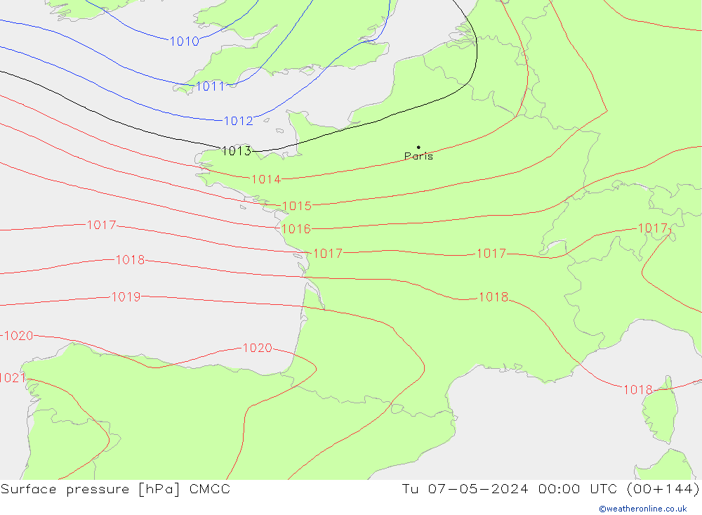 Luchtdruk (Grond) CMCC di 07.05.2024 00 UTC