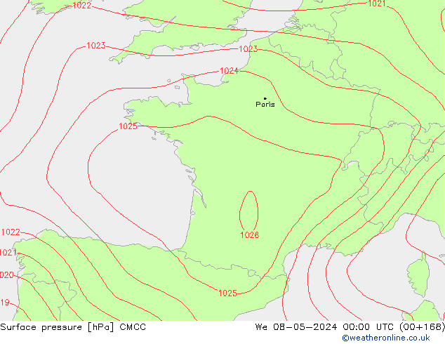 Atmosférický tlak CMCC St 08.05.2024 00 UTC