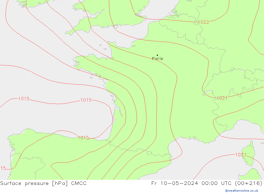 ciśnienie CMCC pt. 10.05.2024 00 UTC