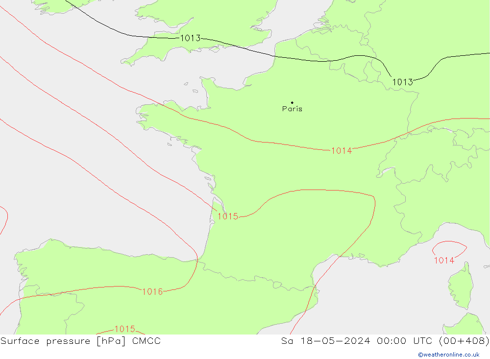 pressão do solo CMCC Sáb 18.05.2024 00 UTC