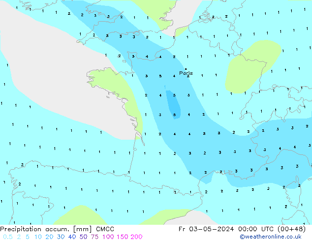 Precipitation accum. CMCC  03.05.2024 00 UTC