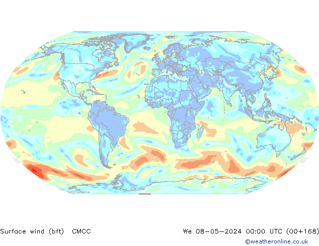 Surface wind (bft) CMCC We 08.05.2024 00 UTC