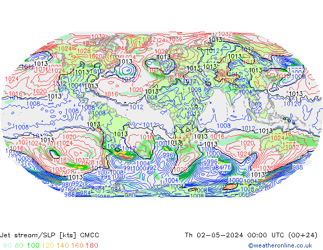 Prąd strumieniowy CMCC czw. 02.05.2024 00 UTC