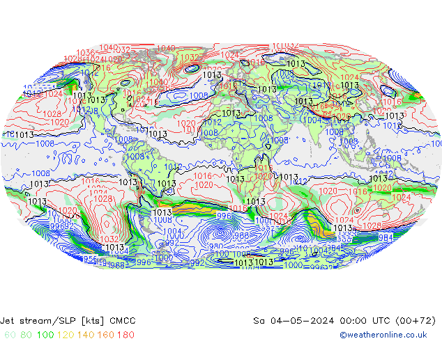 Corriente en chorro CMCC sáb 04.05.2024 00 UTC