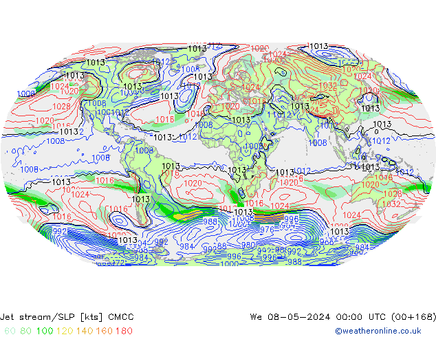 Jet stream/SLP CMCC We 08.05.2024 00 UTC