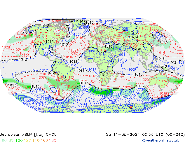 джет/приземное давление CMCC сб 11.05.2024 00 UTC