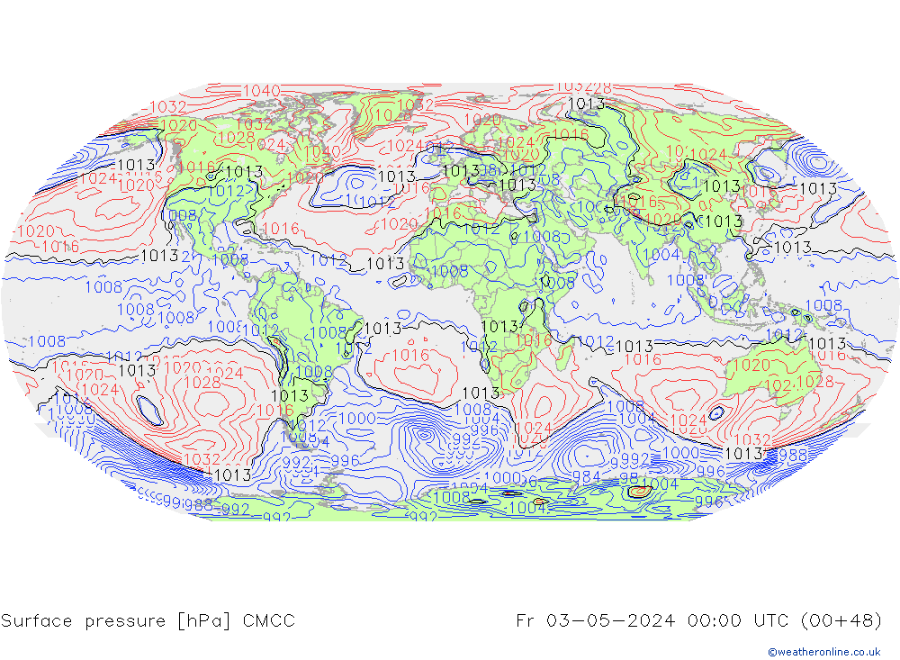 pressão do solo CMCC Sex 03.05.2024 00 UTC