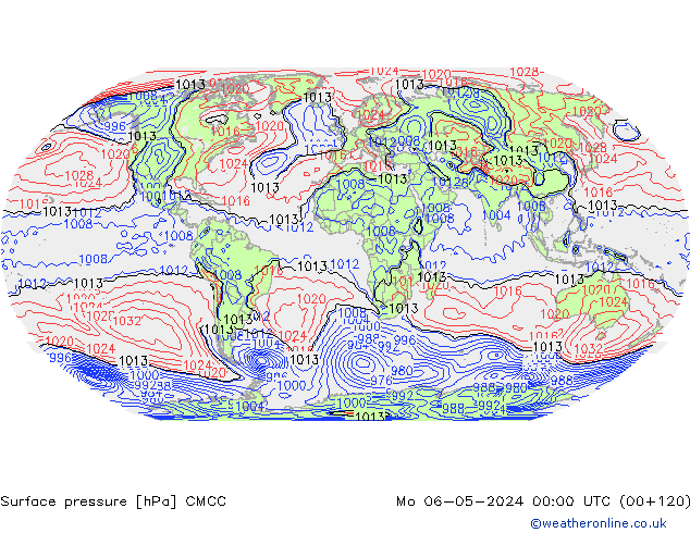 Pressione al suolo CMCC lun 06.05.2024 00 UTC
