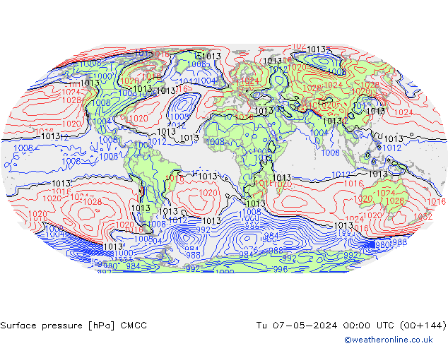 Pressione al suolo CMCC mar 07.05.2024 00 UTC