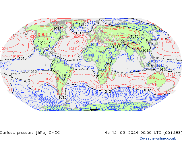 Atmosférický tlak CMCC Po 13.05.2024 00 UTC