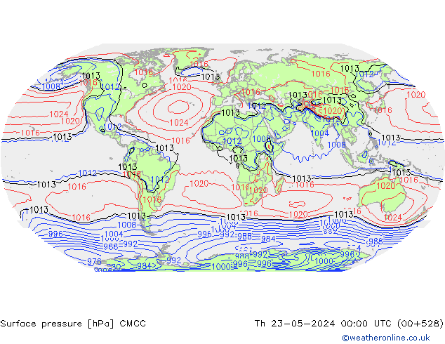 Atmosférický tlak CMCC Čt 23.05.2024 00 UTC