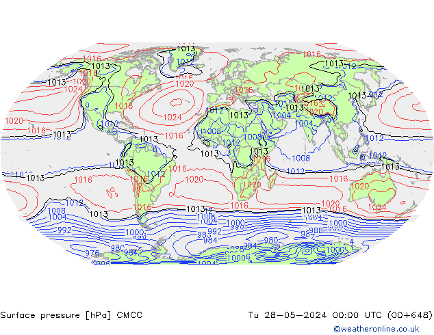Luchtdruk (Grond) CMCC di 28.05.2024 00 UTC