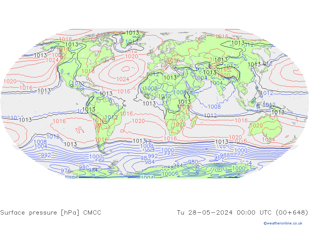 Luchtdruk (Grond) CMCC di 28.05.2024 00 UTC