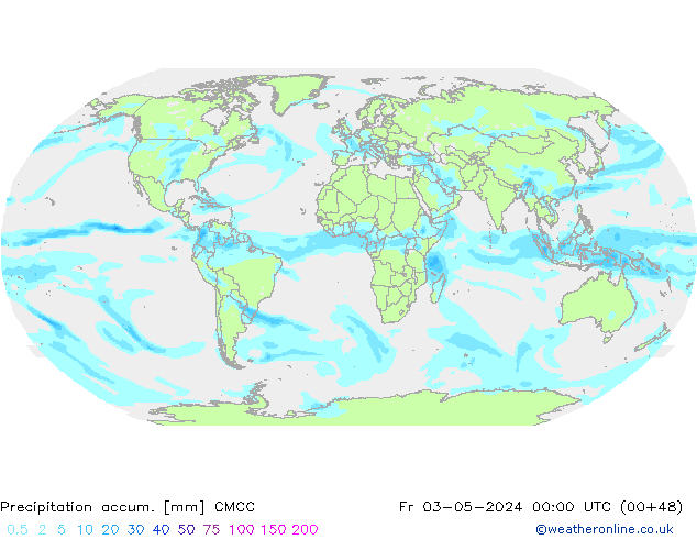 Toplam Yağış CMCC Cu 03.05.2024 00 UTC