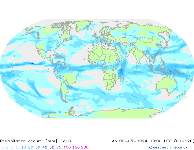 Toplam Yağış CMCC Pzt 06.05.2024 00 UTC
