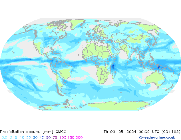 Précipitation accum. CMCC jeu 09.05.2024 00 UTC