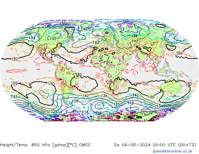 Height/Temp. 850 hPa CMCC Sa 04.05.2024 00 UTC