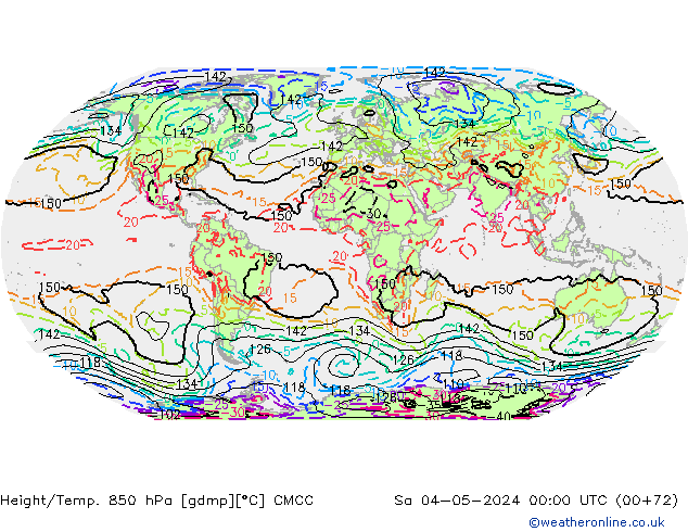 Height/Temp. 850 hPa CMCC Sáb 04.05.2024 00 UTC