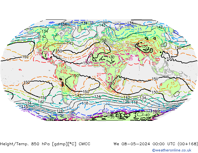 Yükseklik/Sıc. 850 hPa CMCC Çar 08.05.2024 00 UTC