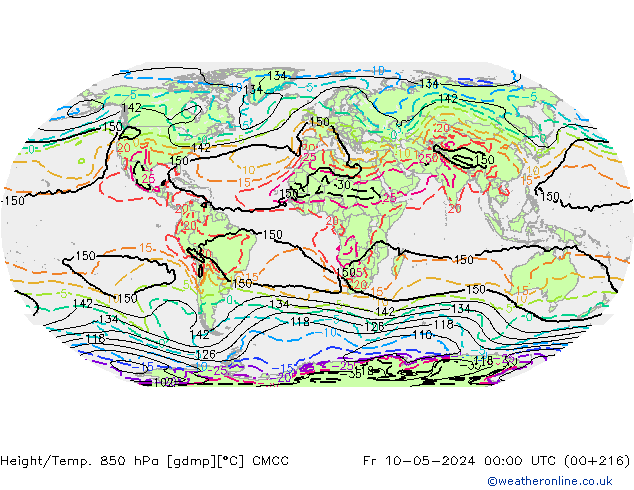 Height/Temp. 850 hPa CMCC Pá 10.05.2024 00 UTC