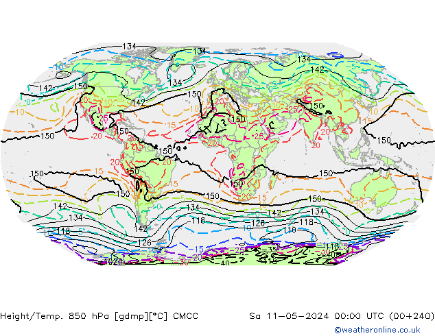 Yükseklik/Sıc. 850 hPa CMCC Cts 11.05.2024 00 UTC