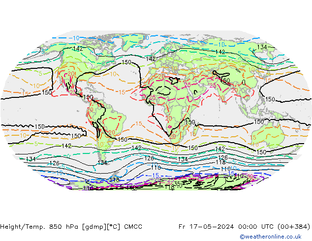 Height/Temp. 850 hPa CMCC 星期五 17.05.2024 00 UTC