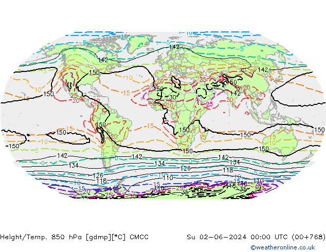 Height/Temp. 850 гПа CMCC Вс 02.06.2024 00 UTC